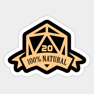 100% Natural 20 - Nat20 Critical Hit Sticker